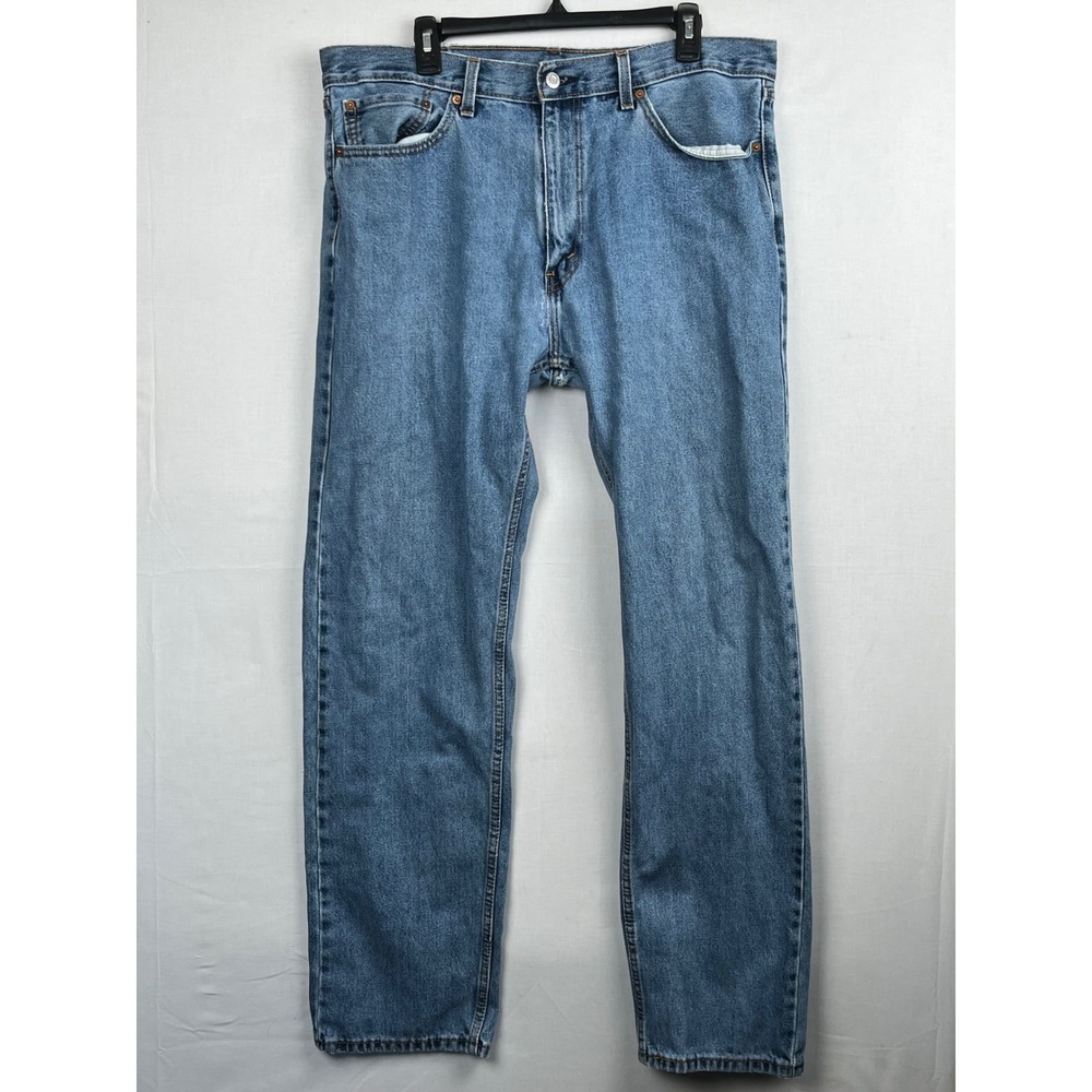 Levi‎ Strauss Mens Blue Denim Straight Leg Jeans 100% Cotton Size 40x31 Medium